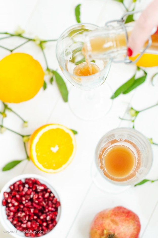 Orangen-Granatapfellikör von den Foodistas