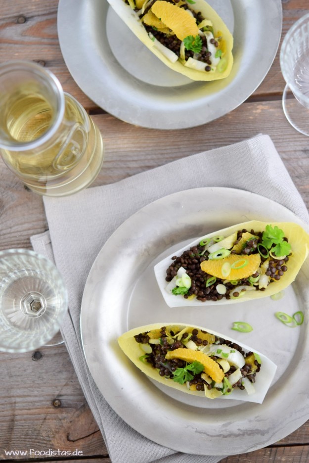 Chicorée-Linsensalat mit Orange