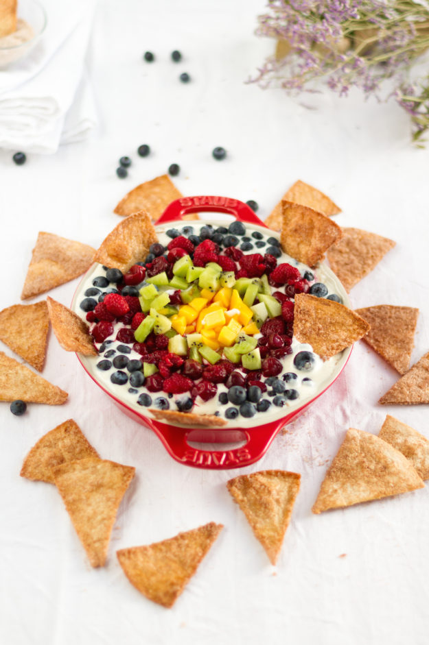 Käsekuchen Dip mit süßen Tortillas