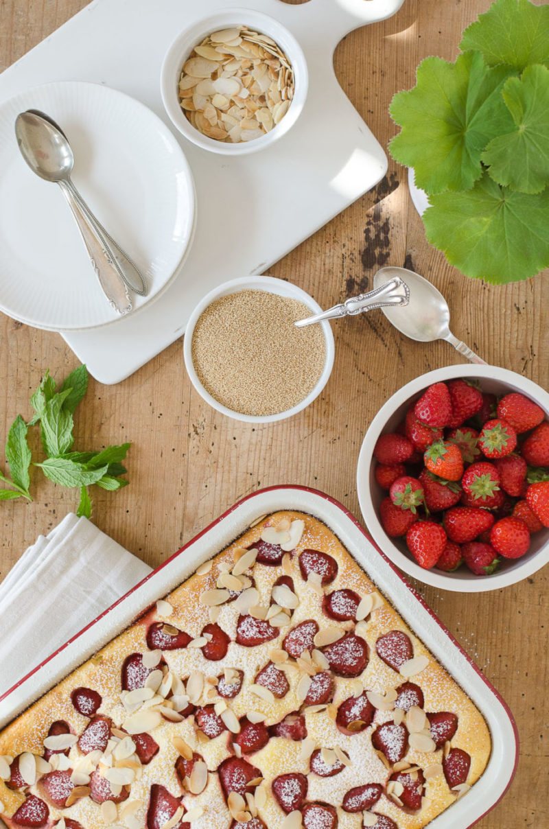 Amaranth-Auflauf mit Erdbeeren, Rezept backen mit Amaranth, Erdbeeren ...