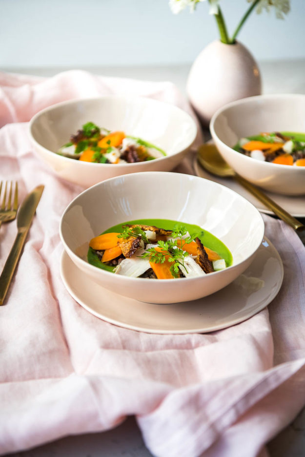 grünes Hühnerfrikassee