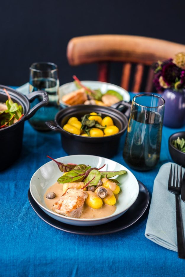 geschmortes Schweinefilet mit Salbei Gnocchi