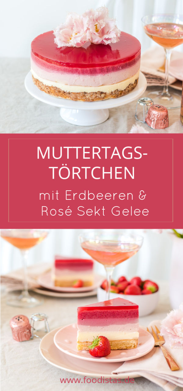 Backen zum Muttertag, Muttertagstorte mit Erdbeeren und Sekt Gelee ...