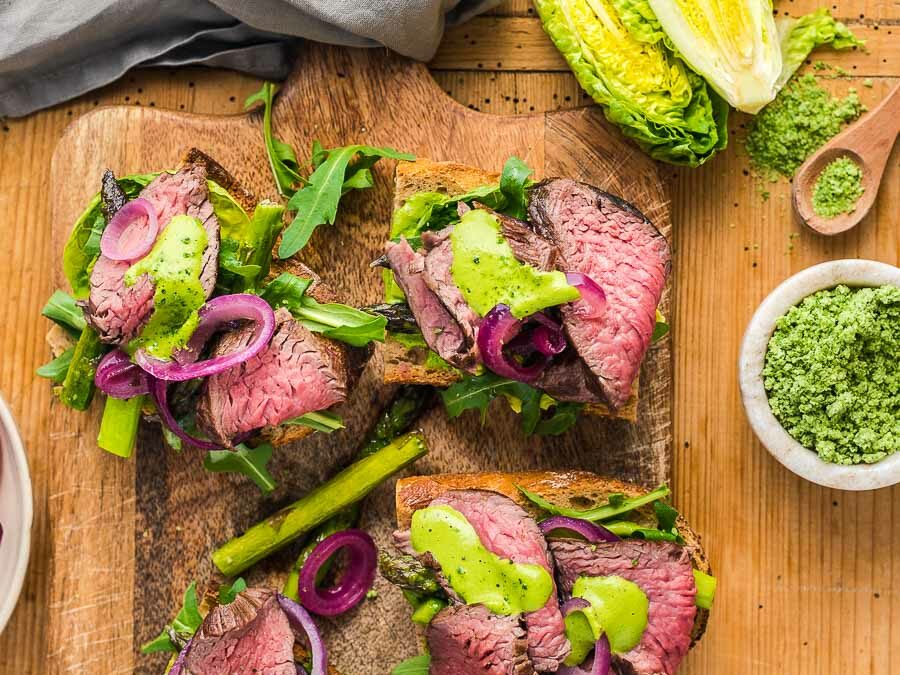 Teres Major Sandwich mit Bärlauch Mayo
