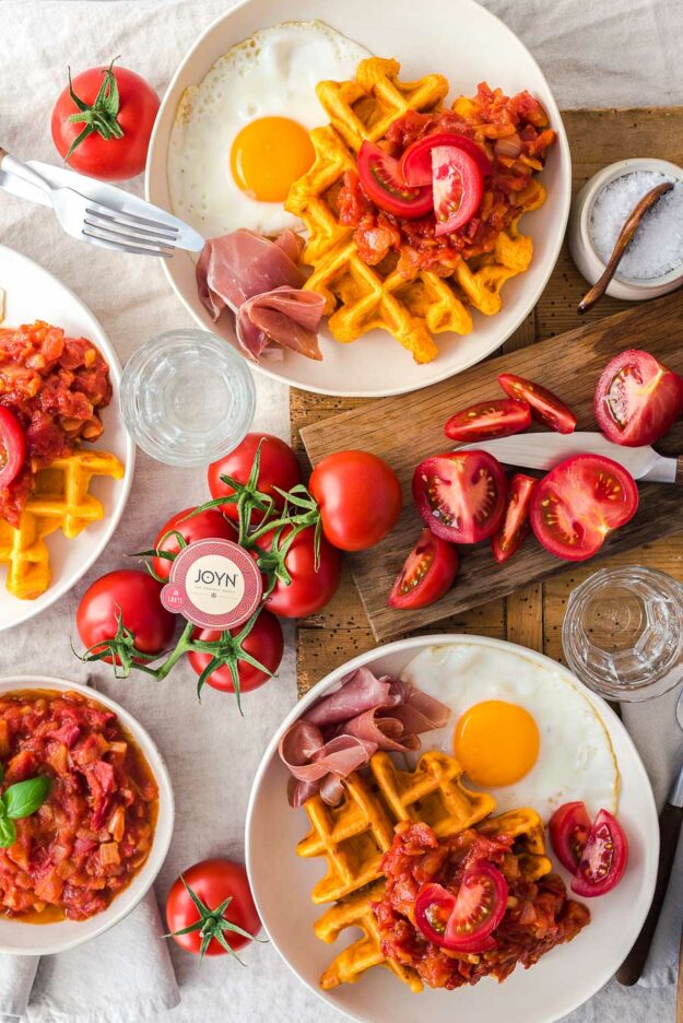 Tomaten Frühstücks Waffeln