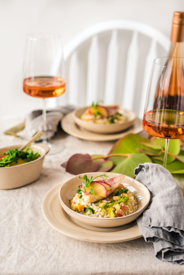 Wirsing Apfel Risotto mit roter Meerbarbe