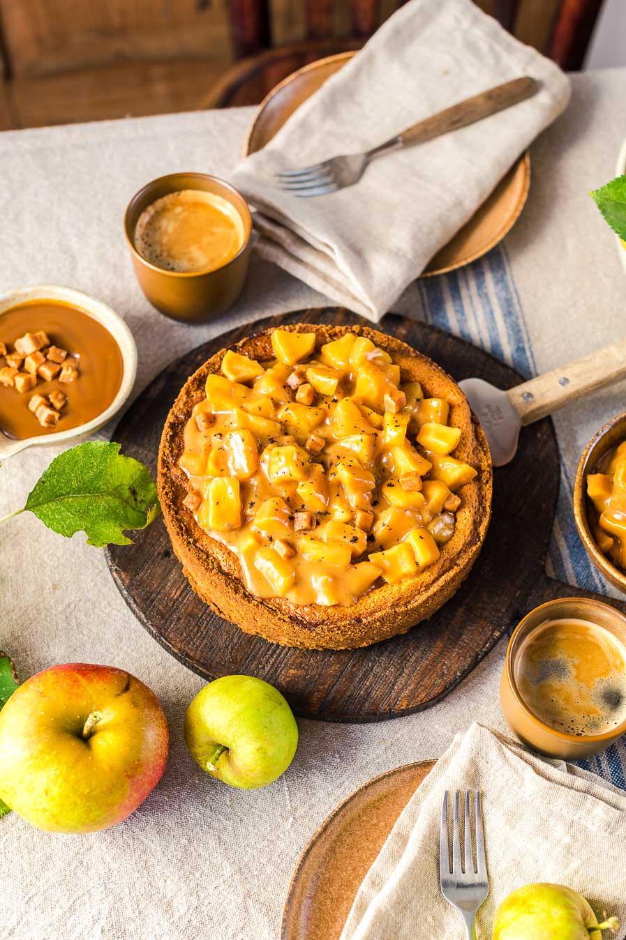 Rezept Apfel-Karamell-Cheesecake, Cheesecake mit Äpfeln, Backen Äpfel ...