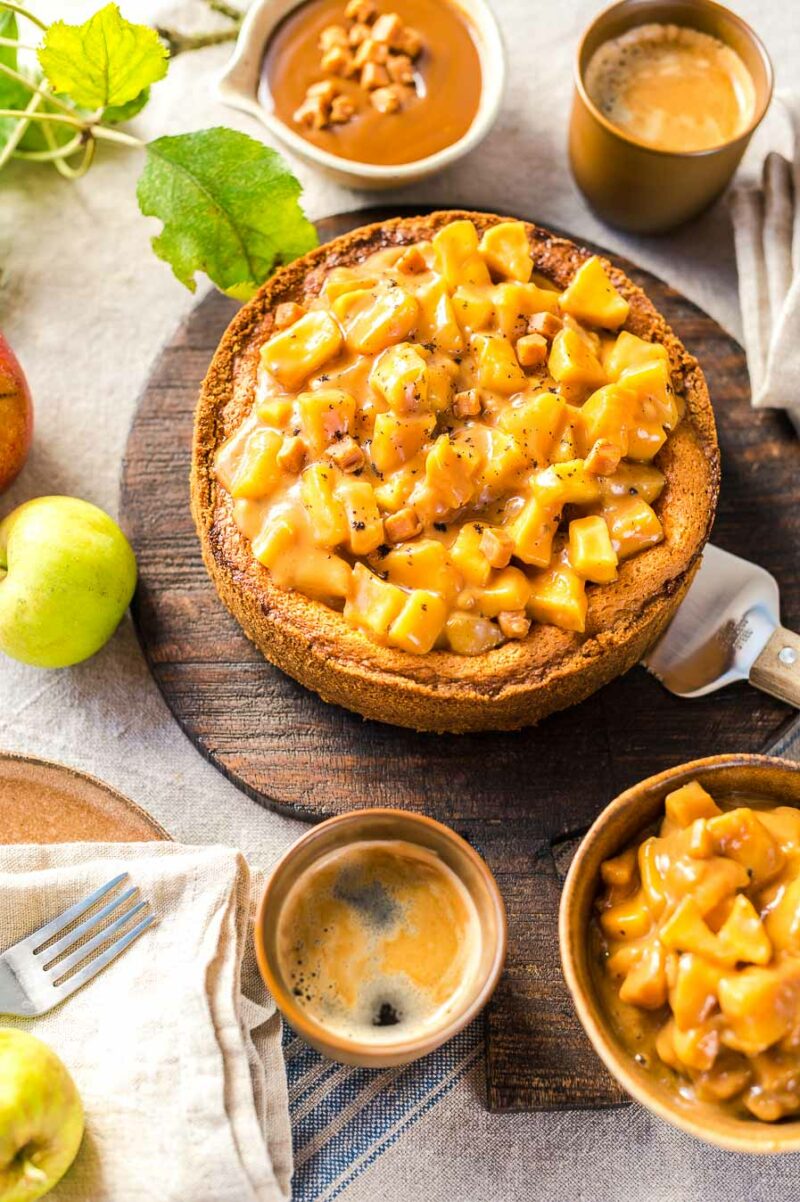 Rezept Apfel-Karamell-Cheesecake, Cheesecake mit Äpfeln, Backen Äpfel ...