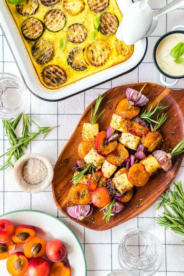 gegrillte Aprikosenspieße