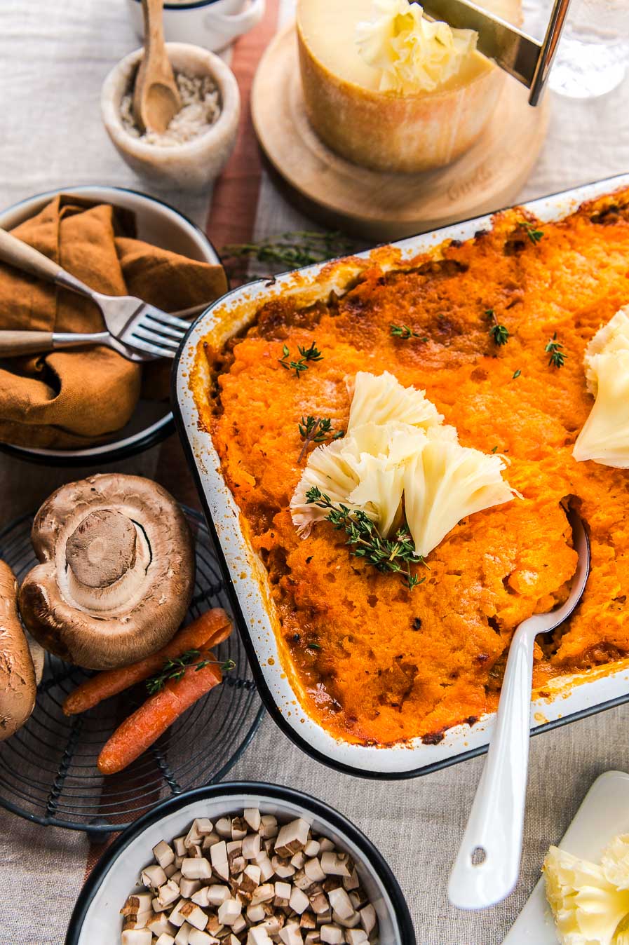 Süßkartoffelauflauf mit Tête de Moine, vegetarischer Shepherd’s Pie ...