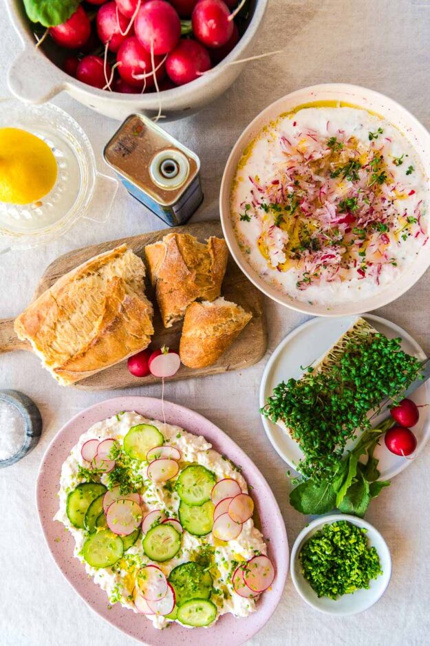 Radieschen Tzatziki und Fetacreme‑3